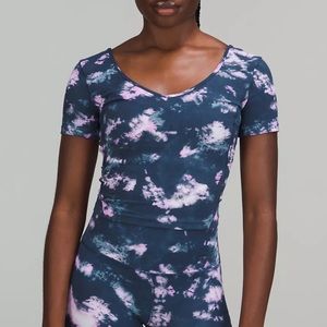 NWT Lululemon Align T-Shirt Circulate Tie Dye Mineral Blue Multi 12